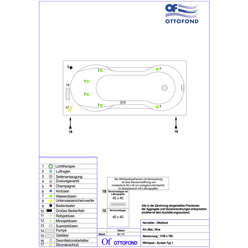 OTTOFOND Whirlpool »Nixe«, BxHxL: 75 x...