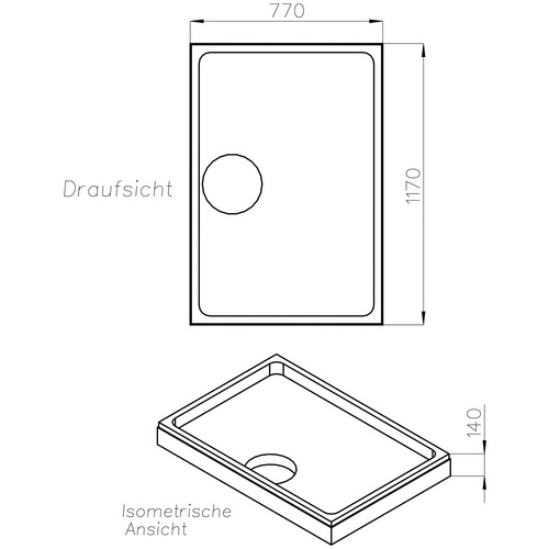 OTTOFOND Wannenträger »Pearl«, BxHxL: 77 x 14 x 117 cm, weiß - weiss