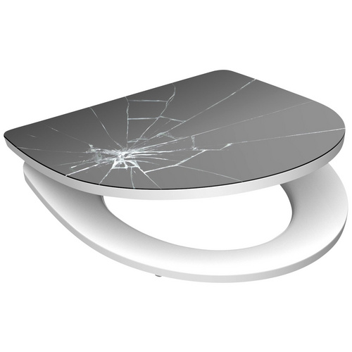 Schütte WC-Sitz Broken Glass Duroplast mit Absenkautomatik & Schnellverschluss