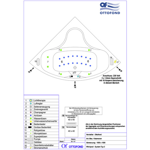 OTTOFOND Whirlpool »Katamaran«, BxHxL:...