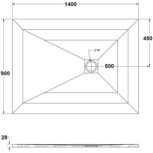 Thumbnail - OTTOFOND Duschwanne »Strato«, BxT: 90 x 140 cm, weiß - weiss
