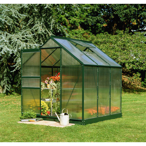 HALLS Gewächshaus »Popular«, 3,8 m², grün, 4 mm Stegdoppelplatten - gruen
