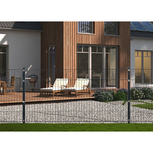 Thumbnail - FLORAWORLD Dekorzaun-Matte, HxLxT: 100  x 200  x 1,7 cm, Stahl, anthrazit - grau