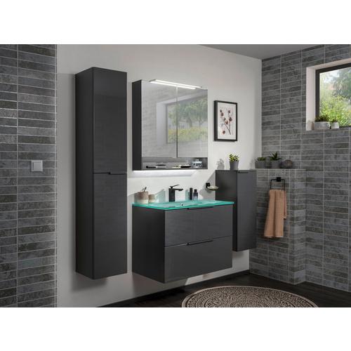 Thumbnail - FACKELMANN Hochschrank »LUNA«, Anthrazit, 2 Türen, BxHxT: 30 x 162 x 31,8 cm - grau