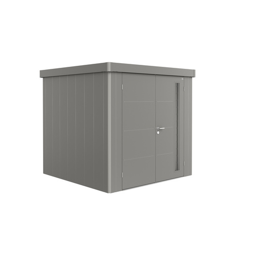 BIOHORT Gerätehaus »Neo 2B«, Stahl, BxHxT: 236 x 222 x 236 cm (Außenmaße inkl. Dachüberstand) - grau