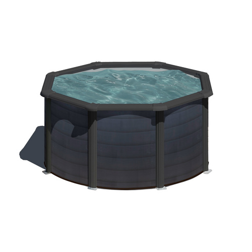 GRE Rundpool, grau, ØxH: 240 x 120 cm R...