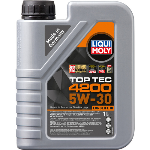 LIQUI MOLY Motoröl »Top Tec 4200 5W-30 New Generation«, 1L, Für Benzin- und Dieselmotoren - braun