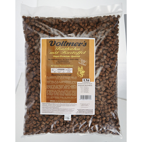vollmers Hundetrockenfutter, 5 kg, Huhn/Kartoffel - bunt