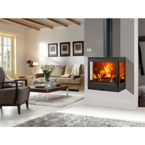 PANADERO Kaminofen »Onix Wall«, schwarzmetallic, Stahl, 7,1 kW (Rabatt: 10 %)