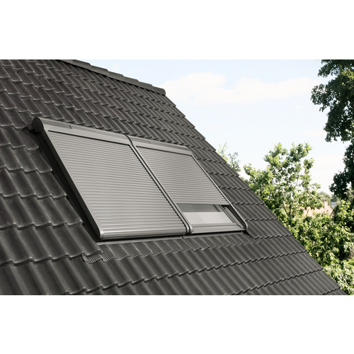 Thumbnail - VELUX Solar-Rollladen »SSL YK89 0000S«, dunkelgrau, für VELUX Dachfenster, inkl. Funk-Wandschalter