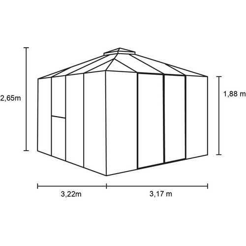 Thumbnail - VITAVIA Gewächshaus »Minos«, 10,1916 m², Aluminium, winterfest - silberfarben