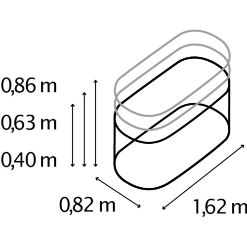 Thumbnail - VITAVIA Hochbeet »Terra 858«, BxHxL: 82,1 x 85,8 x 162,1 cm, Zincalume® - silberfarben