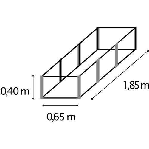 Thumbnail - VITAVIA Hochbeet »Meta In+Out 401 S«, BxHxL: 184,68 x 40,3 x 64,67 cm, Zincalume® - grau