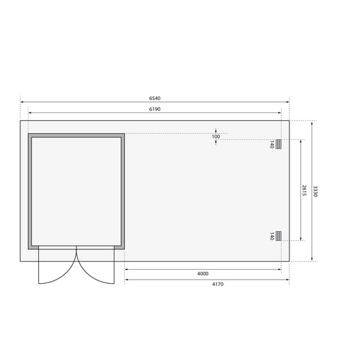 KARIBU Ferienhaus »Bastrup«, Holz, BxHxT: 680 x 222 x 297 cm (Außenmaße inkl. Dachüberstand) - beige |  Fichte