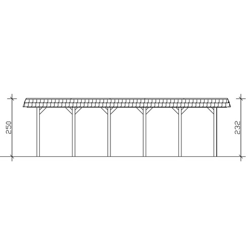 Thumbnail - SKANHOLZ Carport »Spessart«, BxT: 585 x 893 cm, Firsthöhe: 250 cm, farbbehandelt - braun