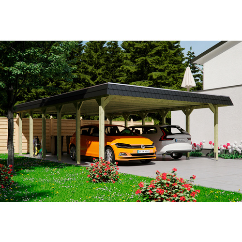 Thumbnail - SKANHOLZ Carport »Spessart«, BxT: 585 x 893 cm, Firsthöhe: 250 cm, imprägniert - gruen