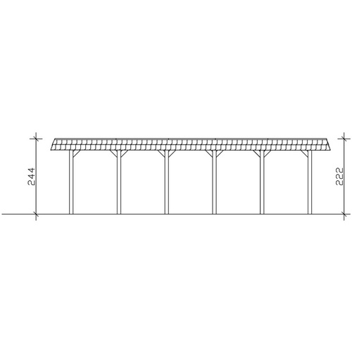 Thumbnail - SKANHOLZ Carport »Spessart«, BxT: 396 x 893 cm, Firsthöhe: 244 cm, farbbehandelt - braun