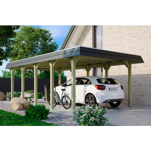 Thumbnail - SKANHOLZ Carport »Spessart«, BxT: 396 x 741 cm, Firsthöhe: 244 cm, imprägniert - gruen