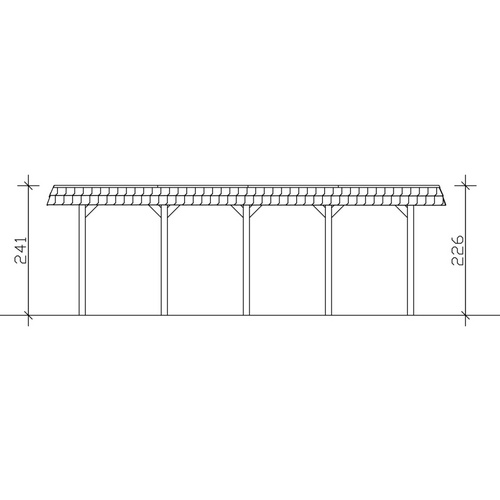 Thumbnail - SKANHOLZ Carport »Spreewald«, BxT: 345 x 741 cm, Firsthöhe: 241 cm, farbbehandelt - braun