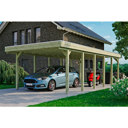 Thumbnail - SKANHOLZ Carport »Friesland«, BxT: 397 x 860 cm, Firsthöhe: 241 cm, imprägniert - braun