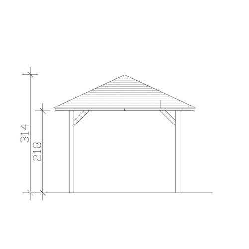 Thumbnail - SKANHOLZ Pavillon »Cannes 1«, Zeltdach, viereckig, BxHxT: 374 x 314 x 374 cm - braun