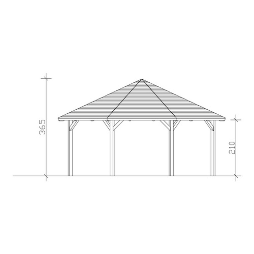 Thumbnail - SKANHOLZ Pavillon »Nice 4«, Zeltdach, achteckig, BxHxT: 630 x 365 x 630 cm - braun