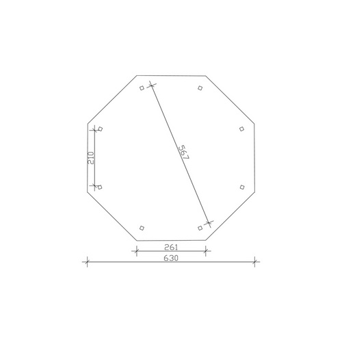 Thumbnail - SKANHOLZ Pavillon »Nice 4«, Zeltdach, achteckig, BxHxT: 630 x 365 x 630 cm - braun