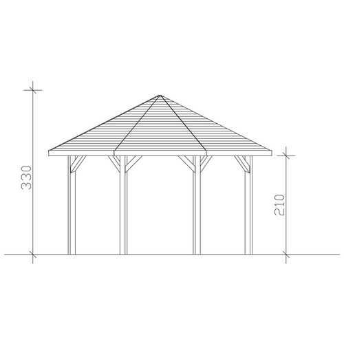 Thumbnail - SKANHOLZ Pavillon »Nice 2«, Zeltdach, achteckig, BxHxT: 484 x 330 x 484 cm - grau