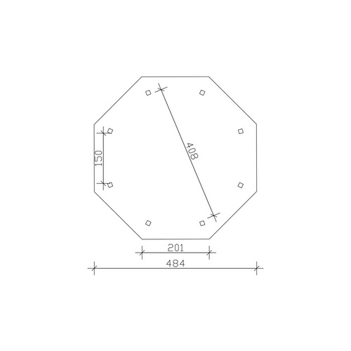 Thumbnail - SKANHOLZ Pavillon »Nice 2«, Zeltdach, achteckig, BxHxT: 484 x 330 x 484 cm - grau