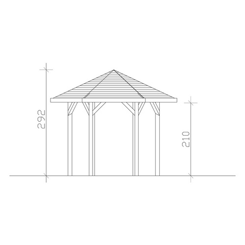 Thumbnail - SKANHOLZ Pavillon »Nancy 1«, Zeltdach, sechseckig, BxHxT: 360 x 292 x 312 cm - grau