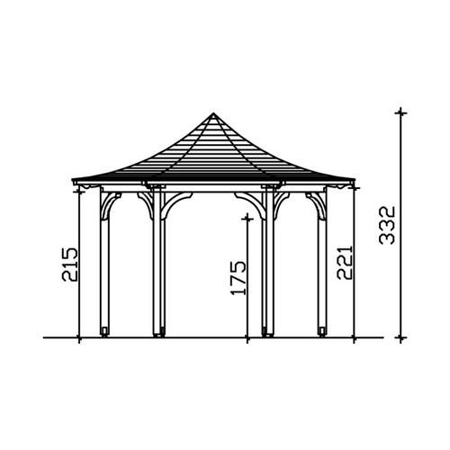 SKANHOLZ Pavillon »Versailles«, Zeltdach, sechseckig, BxHxT: 418 x 332 x 360 cm - beige