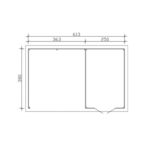 SKANHOLZ Gartenhaus »Tilburg«, Holz, BxHxT: 653 x 288 x 380 cm (Außenmaße inkl. Dachüberstand) - grau |  Holz  |  23,29 m²
