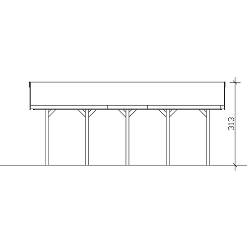 Thumbnail - SKANHOLZ Carport »Wallgau«, BxT: 380 x 750 cm, Firsthöhe: 313 cm, imprägniert - gruen