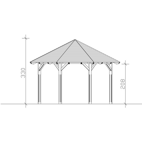 Thumbnail - SKANHOLZ Pavillon »Lyon 2«, Zeltdach, achteckig, BxHxT: 484 x 330 x 484 cm - beige