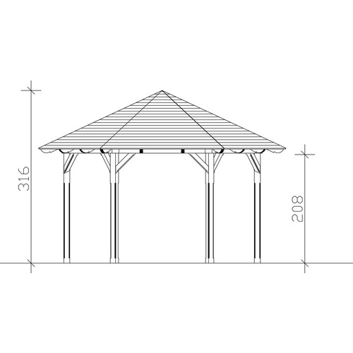 Thumbnail - SKANHOLZ Pavillon »Colmar 3«, Zeltdach, sechseckig, BxHxT: 480 x 316 x 416 cm - beige