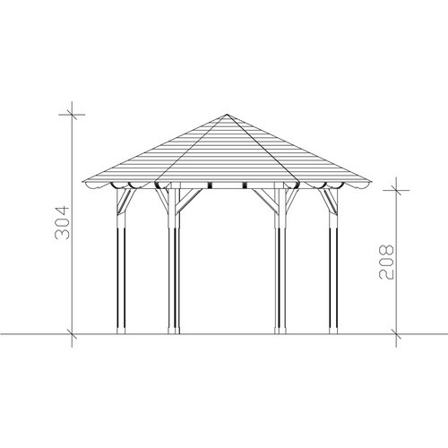 Thumbnail - SKANHOLZ Pavillon »Colmar 2«, Zeltdach, sechseckig, BxHxT: 420 x 304 x 364 cm - beige