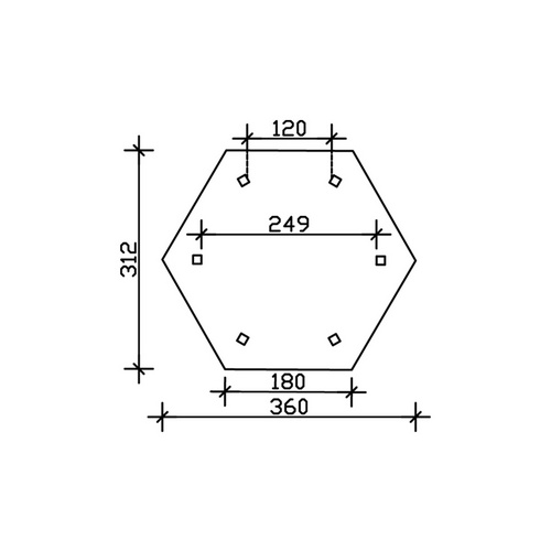 Thumbnail - SKANHOLZ Pavillon »Colmar 1«, Zeltdach, sechseckig, BxHxT: 360 x 292 x 312 cm - braun