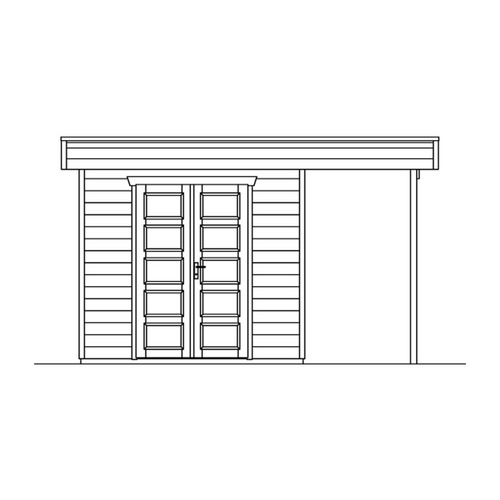 SKANHOLZ Ferienhaus »Venlo«, Holz, BxHxT: 420 x 255 x 250 cm (Außenmaße inkl. Dachüberstand) - beige |  Holz  |  9,5 m²