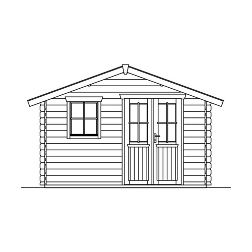 SKANHOLZ Ferienhaus »Malaga«, Holz, BxHxT: 380 x 258 x 300 cm (Außenmaße inkl. Dachüberstand) - beige |  Fichte  |  10,2 m²