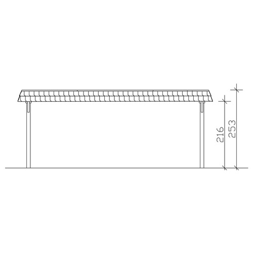 Thumbnail - SKANHOLZ Carport »Wendland«, BxT: 630 x 637 cm, Firsthöhe: 253 cm, farbbehandelt - braun