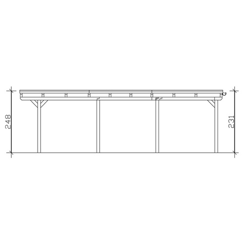 Thumbnail - SKANHOLZ Carport »Emsland«, BxT: 613 x 846 cm, Firsthöhe: 248 cm, farbbehandelt - braun