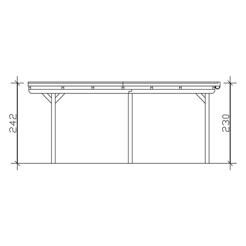 Thumbnail - SKANHOLZ Carport »Emsland«, BxT: 404 x 604 cm, Firsthöhe: 242 cm, farbbehandelt - braun