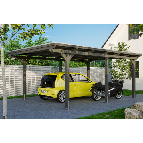 Thumbnail - SKANHOLZ Carport »Emsland«, BxT: 404 x 604 cm, Firsthöhe: 242 cm, farbbehandelt - grau