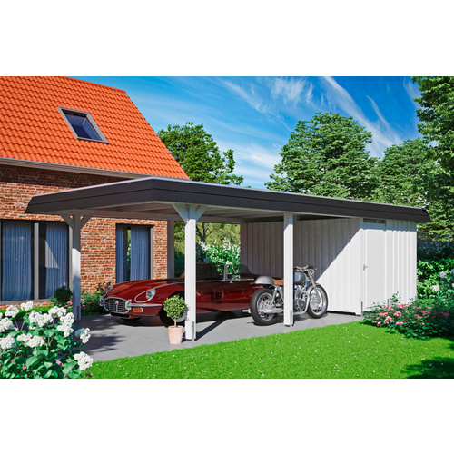 Thumbnail - SKANHOLZ Carport »Wendland«, BxT: 409 x 870 cm, Firsthöhe: 247 cm, farbbehandelt - weiss