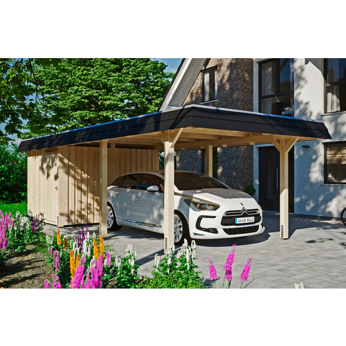 Thumbnail - SKANHOLZ Carport »Wendland«, BxT: 362 x 870 cm, Firsthöhe: 243 cm, unbehandelt - beige