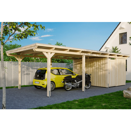 Thumbnail - SKANHOLZ Carport »Emsland«, BxT: 404 x 846 cm, Firsthöhe: 242 cm, unbehandelt - beige