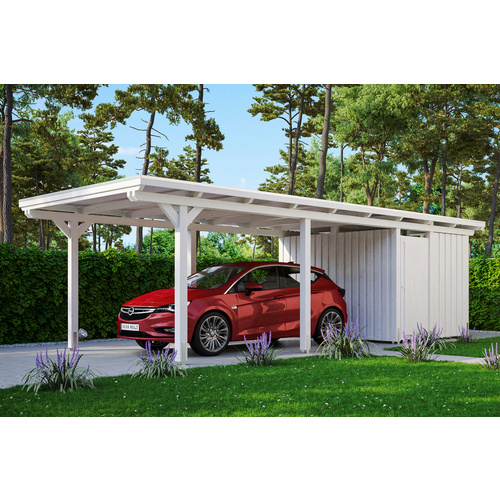 Thumbnail - SKANHOLZ Carport »Emsland«, BxT: 354 x 846 cm, Firsthöhe: 238 cm, farbbehandelt - weiss