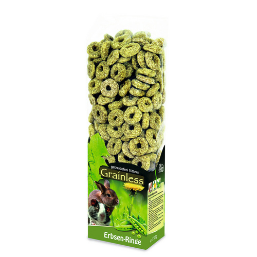 JR FARM Nagersnack »Grainlees Erbsen-Ringe«, 150 g
