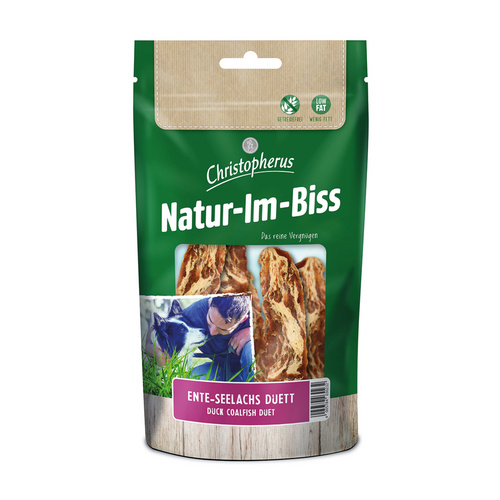 CHRISTOPHERUS Hundesnack »Natur-Im-Biss«, Ente/Seelachs, 70 g