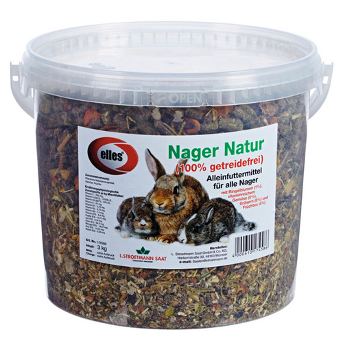 ELLES Kleintierfutter »Nager Natur«, 1 Eimer à 3000 g
